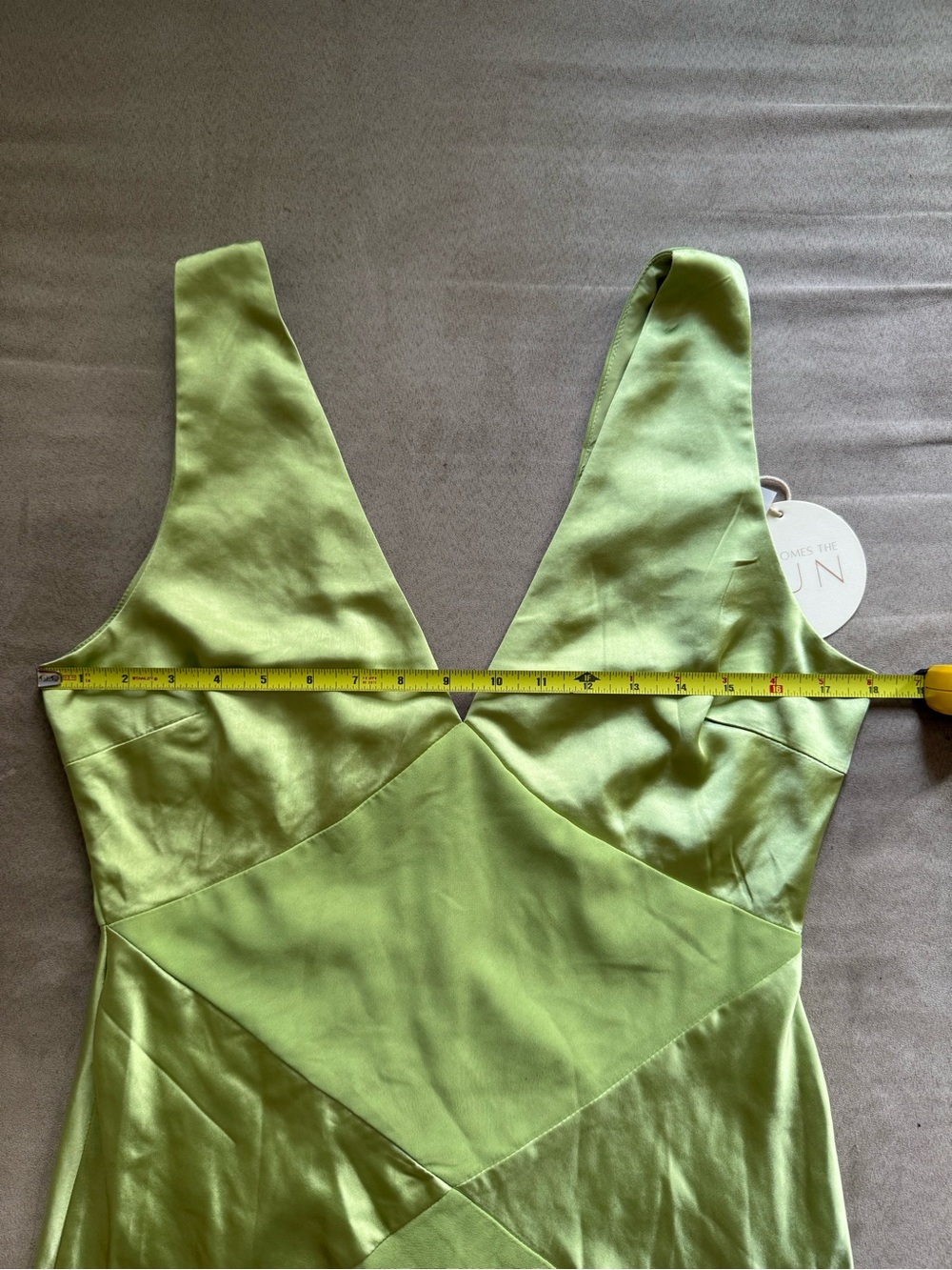 Selfie Leslie Here Comes the Sun Soul Fire V-Neck Maxi Dress Lime Size Large NEW - Picture 7 of 11